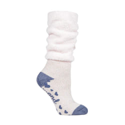 ) Heat Holders - Ladies Fluffy Slouch Top Non Slip Thermal Bed Socks - 4-8 UK, Mauve (Slouch