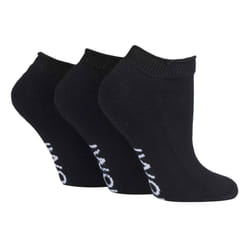 3 Pairs Cushioned Trainer Diabetic Socks for Swollen Feet and Ankles - 12-14 UK, Black