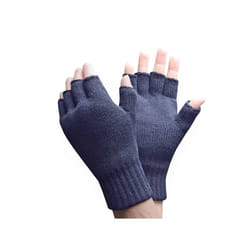 Mens Winter Warm 3.2 TOG Fleece Lined Insulated Fingerless Gloves - One Size, Navy