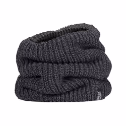 Heat Holders - Mens Fleece Lined Chunky Knit Thermal Neck Warmer - One Size, Charcoal