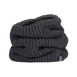 Heat Holders - Mens Fleece Lined Chunky Knit Thermal Neck Warmer - One Size, Charcoal