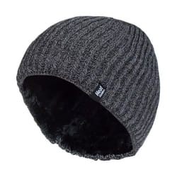Heat Holders - Mens Fleece Lined Thermal Winter Knitted Beanie Hat - One Size, Charcoal