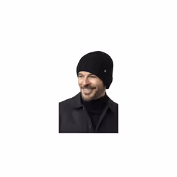 HEAT HOLDERS - Mens Ribbed Knit Fleece Lined Insulated Warm Turn Over Cuff Thermal Winter Beanie Hat (One Size, Black (TOR))