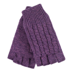 Heat Holders - Ladies Cable Knitted Winter Thermal Fingerless Gloves - Light Purple