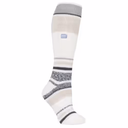 Heat Holders - Ladies Winter Striped Knee High Thermal Ski Socks - Cream Stripe