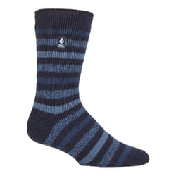 ) Heat Holders - Mens Original Thick Multicoloured Twist Thermal Socks - Navy (Dublin