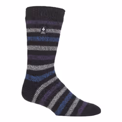 ) Heat Holders - Mens Original Thick Multicoloured Twist Thermal Socks - Charcoal (Dublin