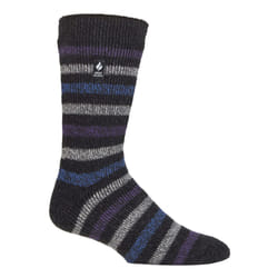 ) Heat Holders - Mens Original Thick Multicoloured Twist Thermal Socks - Charcoal (Dublin