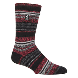) Heat Holders - Mens Original Thick Multicoloured Twist Thermal Socks - Black (Bari