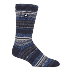 ) Heat Holders - Mens Original Thick Multicoloured Twist Thermal Socks - Navy (Bari
