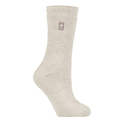 Heat Holders - Ladies Original Thick Multicoloured Twist Thermal Socks - Oat