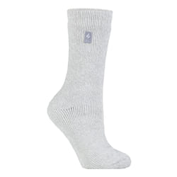 Heat Holders - Ladies Original Thick Multicoloured Twist Thermal Socks - Silver Grey
