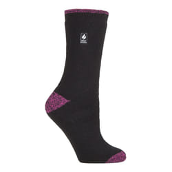 Heat Holders - Ladies Original Thick Multicoloured Twist Thermal Socks - Black / Berry H&T