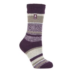 ) Heat Holders - Ladies Original Thick Multicoloured Twist Thermal Socks - Plum (Provence