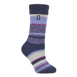 ) Heat Holders - Ladies Original Thick Multicoloured Twist Thermal Socks - Indigo Night (Provence