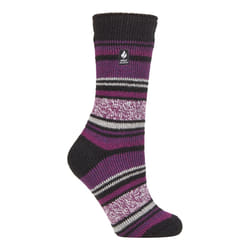 ) Heat Holders - Ladies Original Thick Multicoloured Twist Thermal Socks - Black (Barcelona