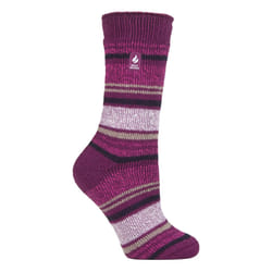 ) Heat Holders - Ladies Original Thick Multicoloured Twist Thermal Socks - Deep Fuchsia (Barcelona