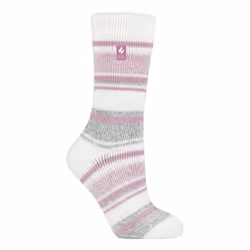 ) Heat Holders - Ladies Original Thick Multicoloured Twist Thermal Socks - Ivory (Palma