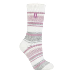 ) Heat Holders - Ladies Original Thick Multicoloured Twist Thermal Socks - Ivory (Palma