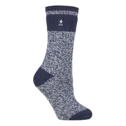 ) Heat Holders - Ladies Original Thick Multicoloured Twist Thermal Socks - Soft Navy (Sydney