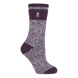) Heat Holders - Ladies Original Thick Multicoloured Twist Thermal Socks - Plum (Sydney