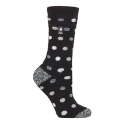 ) Heat Holders Lite - Ladies Lightweight Casual Winter Thermal Socks - Black / White (Malaga