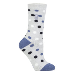 ) Heat Holders Lite - Ladies Lightweight Casual Winter Thermal Socks - Light Grey / Denim (Malaga