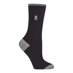 ) Heat Holders Ultra Lite - Ladies Thin Lightweight Casual Thermal Socks - Black / White (Oia