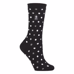 ) Heat Holders Ultra Lite - Ladies Thin Lightweight Casual Thermal Socks - Black / Tonal (Nicosia