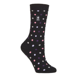 ) Heat Holders Ultra Lite - Ladies Thin Lightweight Casual Thermal Socks - Black / Purple (Nicosia