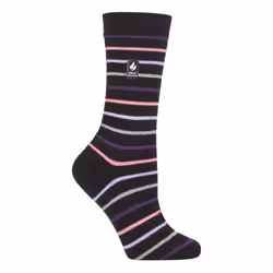 ) Heat Holders Ultra Lite - Ladies Thin Lightweight Casual Thermal Socks - Black (Riga