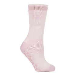 ) Heat Holders - Ladies Thick Winter Thermal Non Slip Slipper Socks - Dusted Pink (Florence