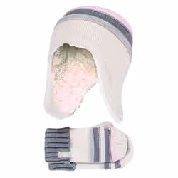 Heat Holders - Girls Winter Thermal Pom Pom Beanie Hat & Mittens Set - Buttercream