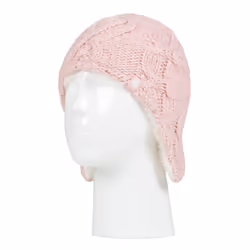 Heat Holders - Girls Cable Knitted Design Trapper Hat & Mittens Set - 3-6 Years, Dusky Pink