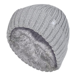 Heat Holders - Girls Chunky Ribbed Thermal Winter Hat & Gloves Set - Cloud Grey