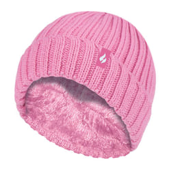 Heat Holders - Girls Chunky Ribbed Thermal Winter Hat & Gloves Set - Chateau Rose