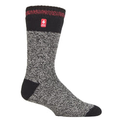 ) Heat Holders - Mens Original Thick Multicoloured Twist Thermal Socks - Black Red (Porto