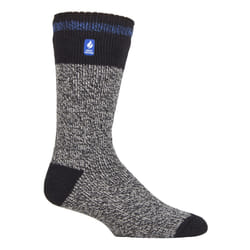 ) Heat Holders - Mens Original Thick Multicoloured Twist Thermal Socks - Black Blue (Porto