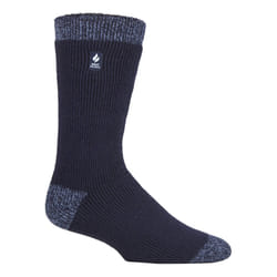 ) Heat Holders - Mens Original Thick Multicoloured Twist Thermal Socks - Navy / Denim Heel & Toe (Berlin