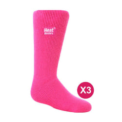 Heat Holders - 3 Pairs Childrens Ultimate Warm 2.3 TOG Winter Thermal Socks - 9-1 UK, Hot Pink