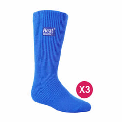 Heat Holders - 3 Pairs Childrens Ultimate Warm 2.3 TOG Winter Thermal Socks - 2-5 UK, Royal Blue