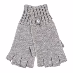 Ladies Knitted Thermal Fingerless Gloves | HEAT HOLDERS - Grey