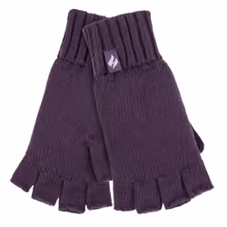 Ladies Knitted Thermal Fingerless Gloves | HEAT HOLDERS - Purple Solid