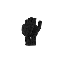 - Womens Thermal Converter Fingerless Cable Knit 2.3 tog Gloves (Black)
