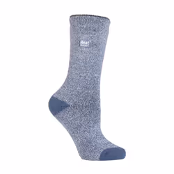 Heat Holders - 3 Pairs Ladies Thin Lightweight Thermal Dress Socks for Winter - 4-8 UK, Denim