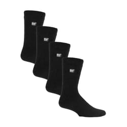 Heat Holders - 4 Pair Mens Ultra Lite Extra Thin 1.0 TOG Casual Thermal Socks - 6-11 UK, Black