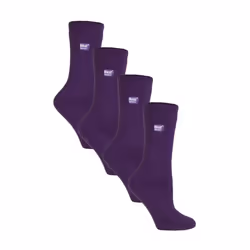Heat Holders - 4 Pairs Ladies Ultra Lite Extra Thin 1.0 TOG Casual Thermal Socks - 4-8 UK, Purple