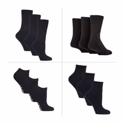 IOMI - 12 Pack Diabetic Socks All Year Round Bundle - 6-8.5 UK, Black