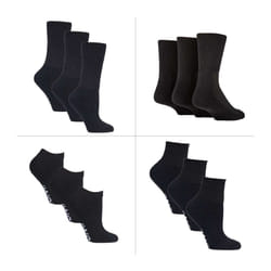 IOMI - 12 Pack Diabetic Socks All Year Round Bundle - 6-8.5 UK, Black