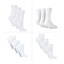 IOMI - 12 Pack Diabetic Socks All Year Round Bundle - 6-8.5 UK, White